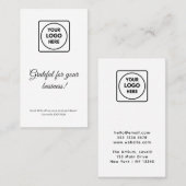 Thank You Logo | Modern White Business Design 割引カード (正面/裏面)