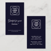 Thank You Logo | Navy Blue Business Design 割引カード (正面/裏面)