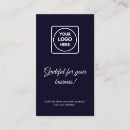 Thank You Logo | Navy Blue Business Design 割引カード