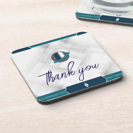 Thank you & Logo white コースター (左側)