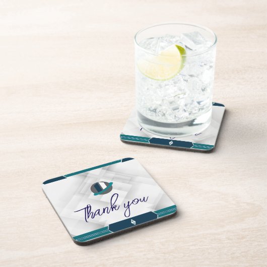 Thank you & Logo white コースター (右側)