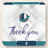 Thank you & Logo white コースター (正面)
