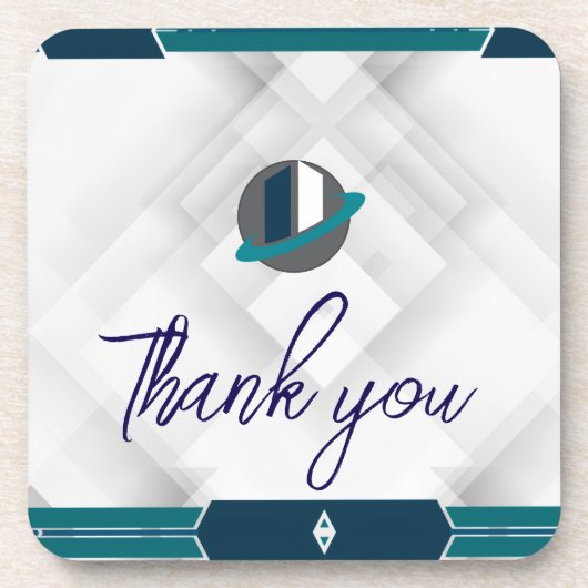 Thank you & Logo white コースター (正面)
