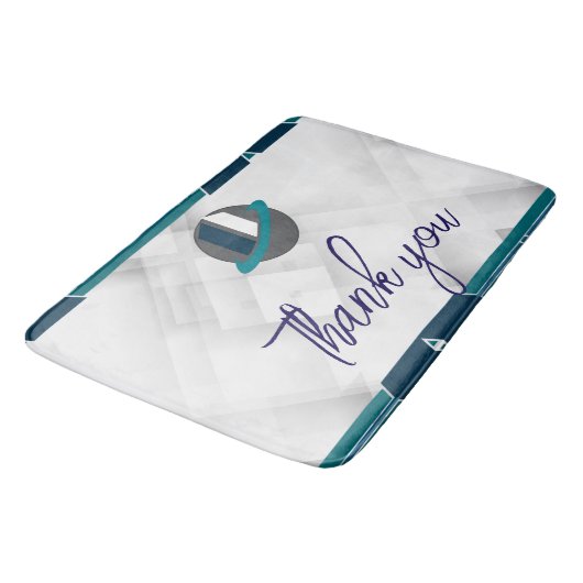 Thank you & Logo white バスマット (アングル)