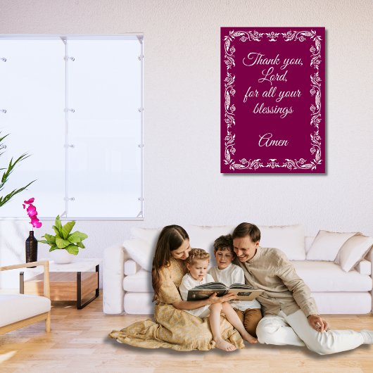 Thank You Lord Blessings Prayer Custom Burgundy  ポスター