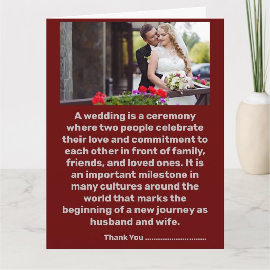 Thank You Loveハート結婚のカード サンキューカード (正面)