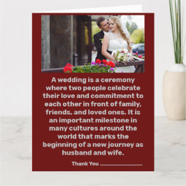 Thank You Loveハート結婚のカード サンキューカード