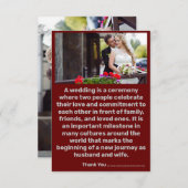 Thank You Love 結婚ハート サンキューカード (正面/裏面)