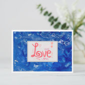 Thank You Love Flat Card 3.5" x 5" – 青 サンキューカード (スタンド正面)