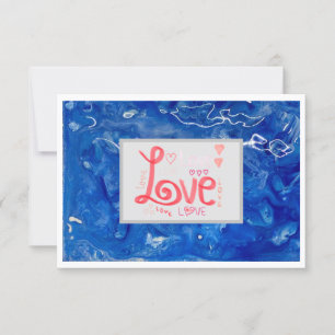 Thank You Love Flat Card 3.5" x 5" – 青 サンキューカード