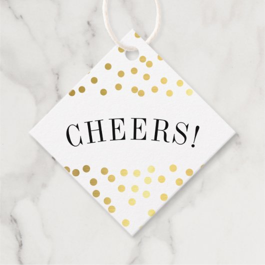 THANK YOU LUXEスタイリッシュ金ゴールド紙吹雪スポット応援 フェイバータグ (正面)