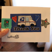 Thank You Mail Carriers郵便局員 長方形シール