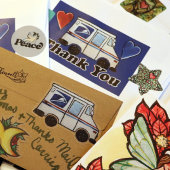 Thank You Mail Carriers郵便局員 長方形シール