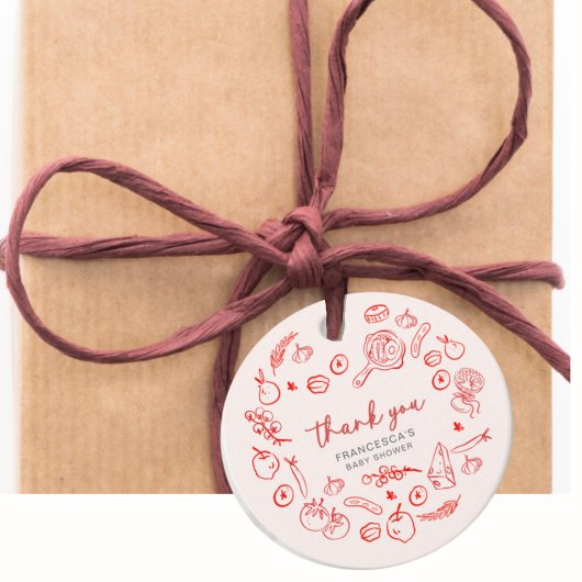 Thank You | Mamma Mia Italian Baby Shower フェイバータグ