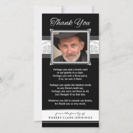 Thank You Memorial Black & White Photo Card サンキューカード