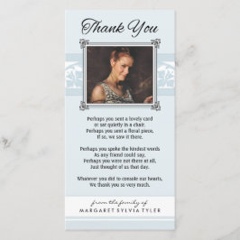 Thank You Memorial Light Blue & White Photo Card サンキューカード