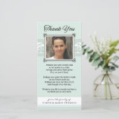 Thank You Memorial Light Green & White Photo Card サンキューカード (スタンド正面)