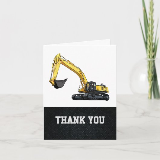 Thank You Men's Excavator Note Card Construction サンキューカード (正面)