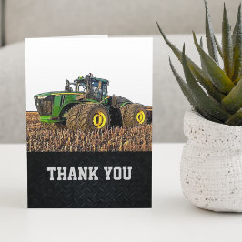 Thank You Men's Tractor Farm Equipment Machines サンキューカード