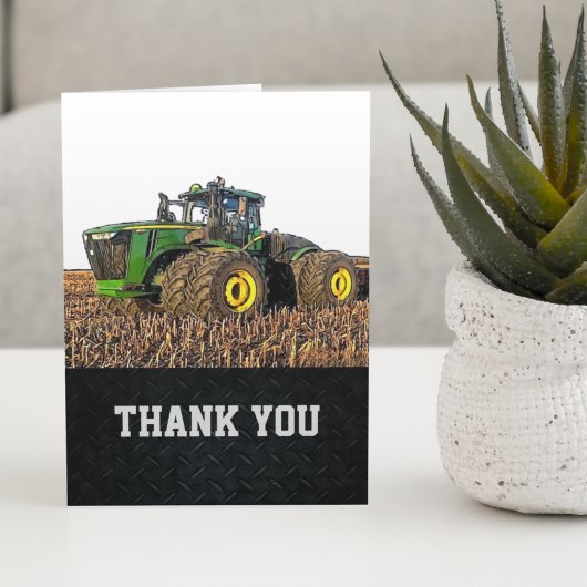 Thank You Men's Tractor Farm Equipment Machines サンキューカード