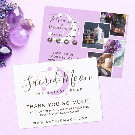 Thank You Metaphysical Moon Minimalist 4-Photo ポストカード