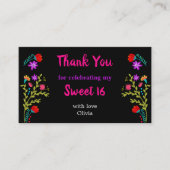 Thank You Mexican FiestaフローラSweet 16カード 名刺 (正面)