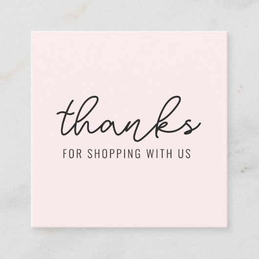 Thank You Minimalist モダン Square Business Card スクエア名刺 (正面)