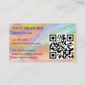 THANK YOU Minimalist Rainbow Textured カラフル 名刺 (裏面)