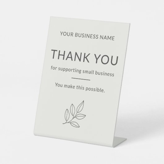 Thank You Minimalist Small Business Neutral 台座サイン (正面)