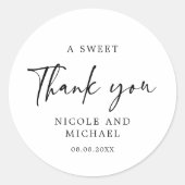 Thank You Modern Calligraphy Favor ラウンドシール (正面)