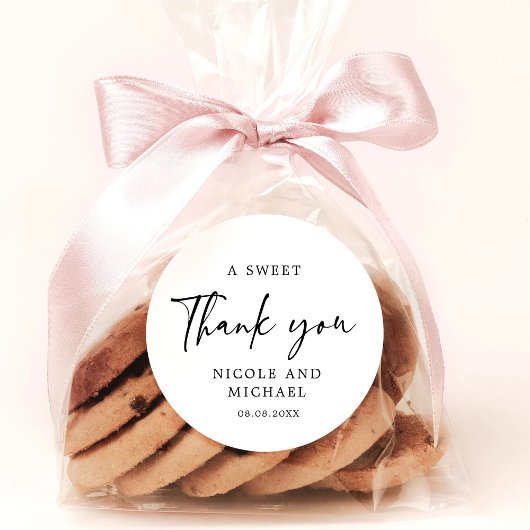 Thank You Modern Calligraphy Favor ラウンドシール