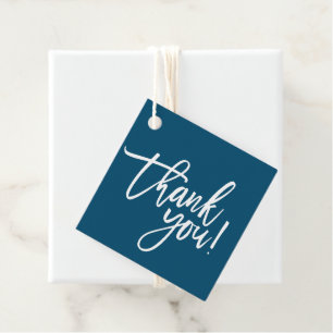THANK YOU MODERN hand lettered white type navy フェイバータグ