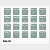 Thank You Modern Sage Wedding Stickers スクエアシール (シート)