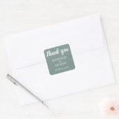 Thank You Modern Sage Wedding Stickers スクエアシール (封筒)