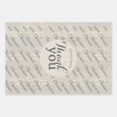 Thank you modern script text texture background ラッピングペーパーシート (正面)