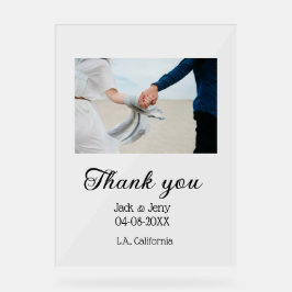 Thank you modern simple wedding couple name messag アクリルサイン