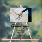 Thank you modern simple wedding couple name messag アクリルサイン (ニュートラル)