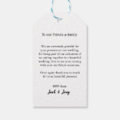 Thank you modern simple wedding couple name messag ギフトタグ (裏面)