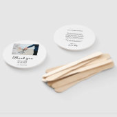 Thank you modern simple wedding couple name messag ハンドファン (組立なし)