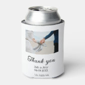 Thank you modern simple wedding couple name messag 缶クーラー (缶正面)