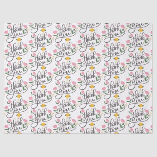 Thank you-Modern typography & floral accents 薄葉紙 (正面)