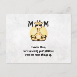Thank You Mom Cute Giraffe Yoga Mother's Day Card ポストカード