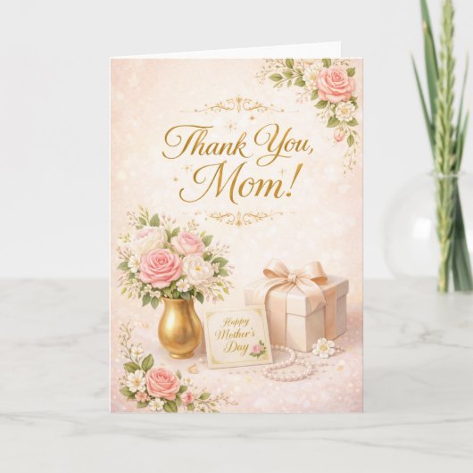 Thank You Mom Design – Heartfelt Appreciation Gift カード (正面)