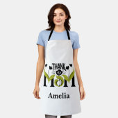 Thank You Mom Floral Personalized Apron エプロン (着用した状態)