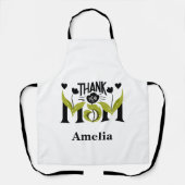Thank You Mom Floral Personalized Apron エプロン (正面)