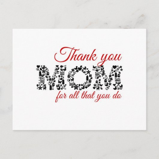 Thank you Mom for all that you do ポストカード (正面)