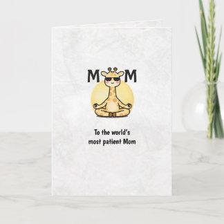 Thank You Mom Giraffe Yoga Mother’s Day Greeting カード