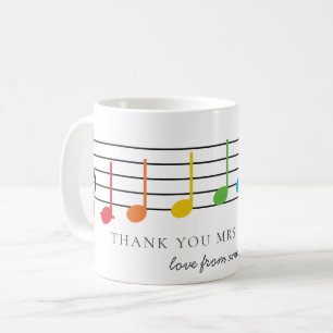 Thank You Music先生感謝レインボーノート コーヒーマグカップ