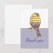 Thank You Music Note Bird for Music, Singers サンキューカード (正面/裏面)