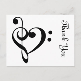 Thank You musical heart ポストカード